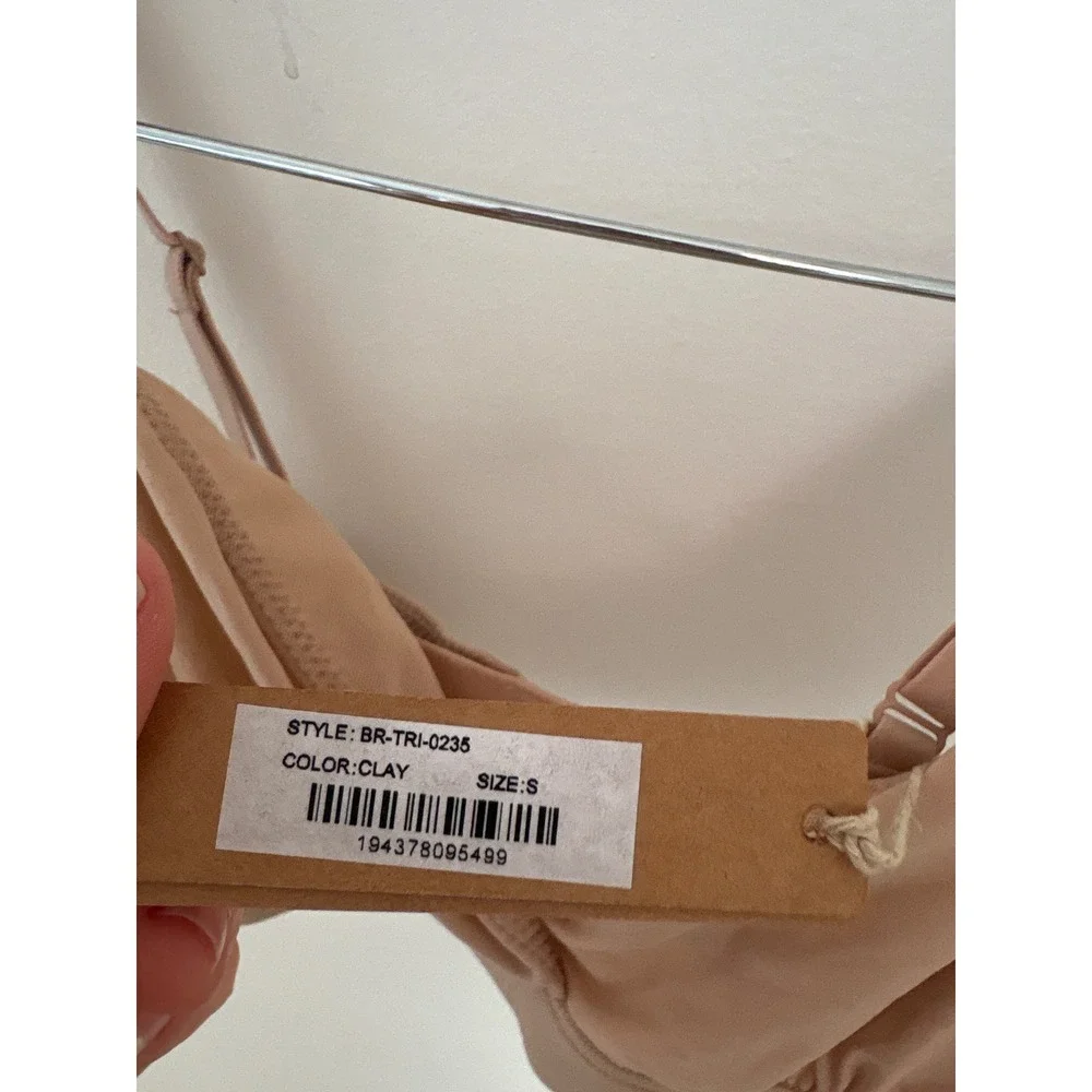 Skims Fits Everybody Triangle Bralette Clay Tan Nude Small NWT - Picture 2 of 3